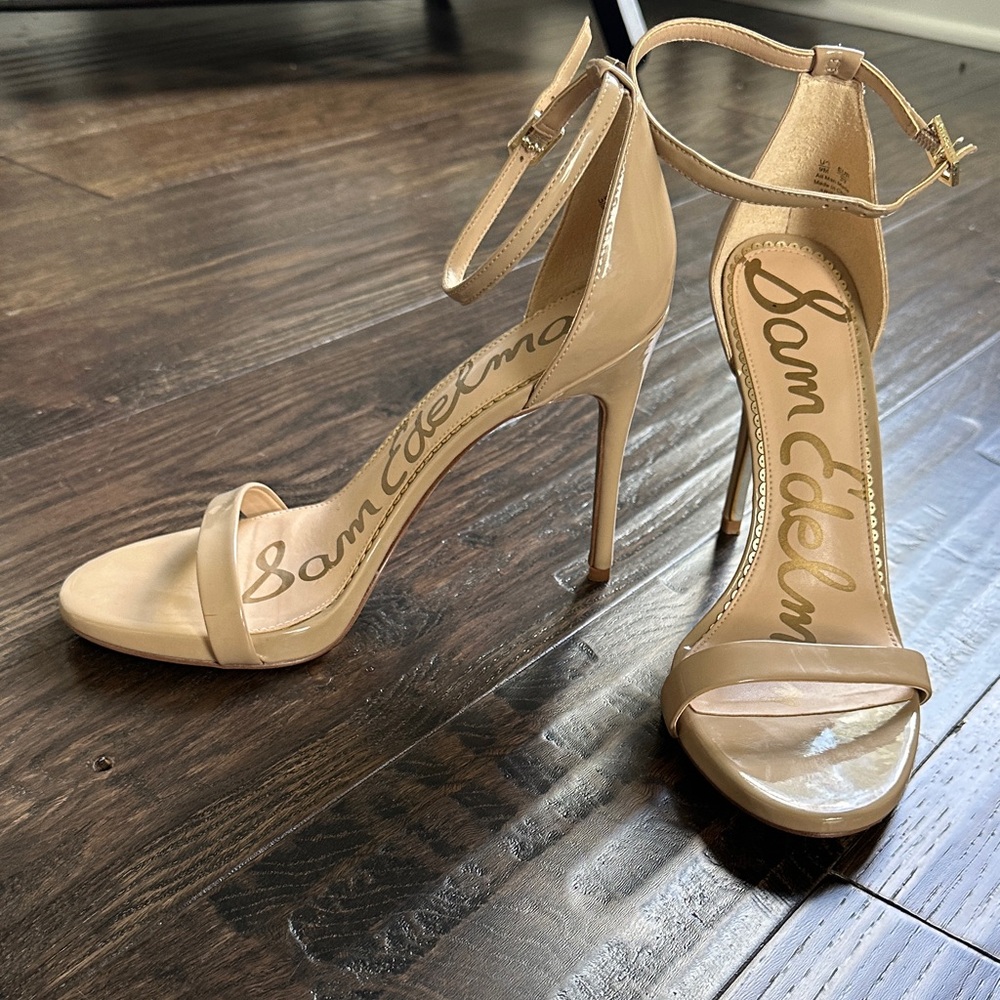 Sam Edelman Nude Ankle Strap Heels